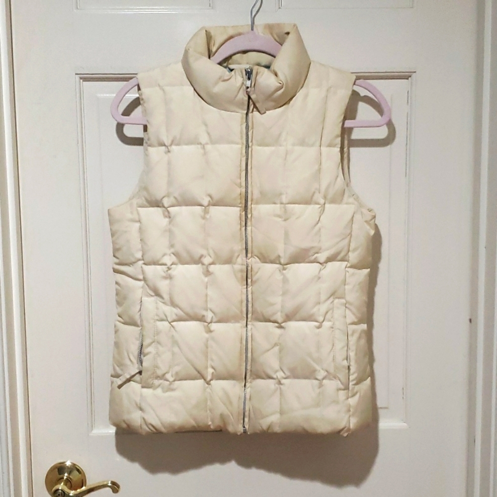 Gap XS creme Feather down puffer vest